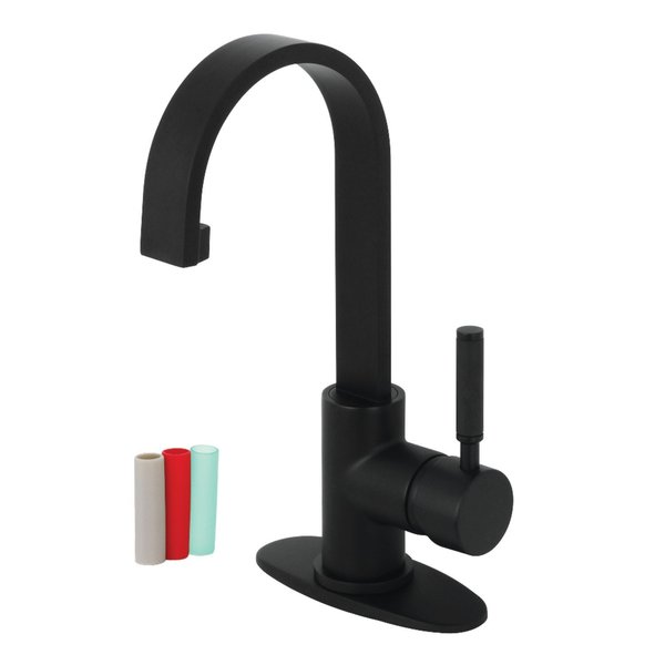 Fauceture LS8210DKL Kaiser Single-Handle Bathroom Faucet Drain, Matte Black LS8210DKL